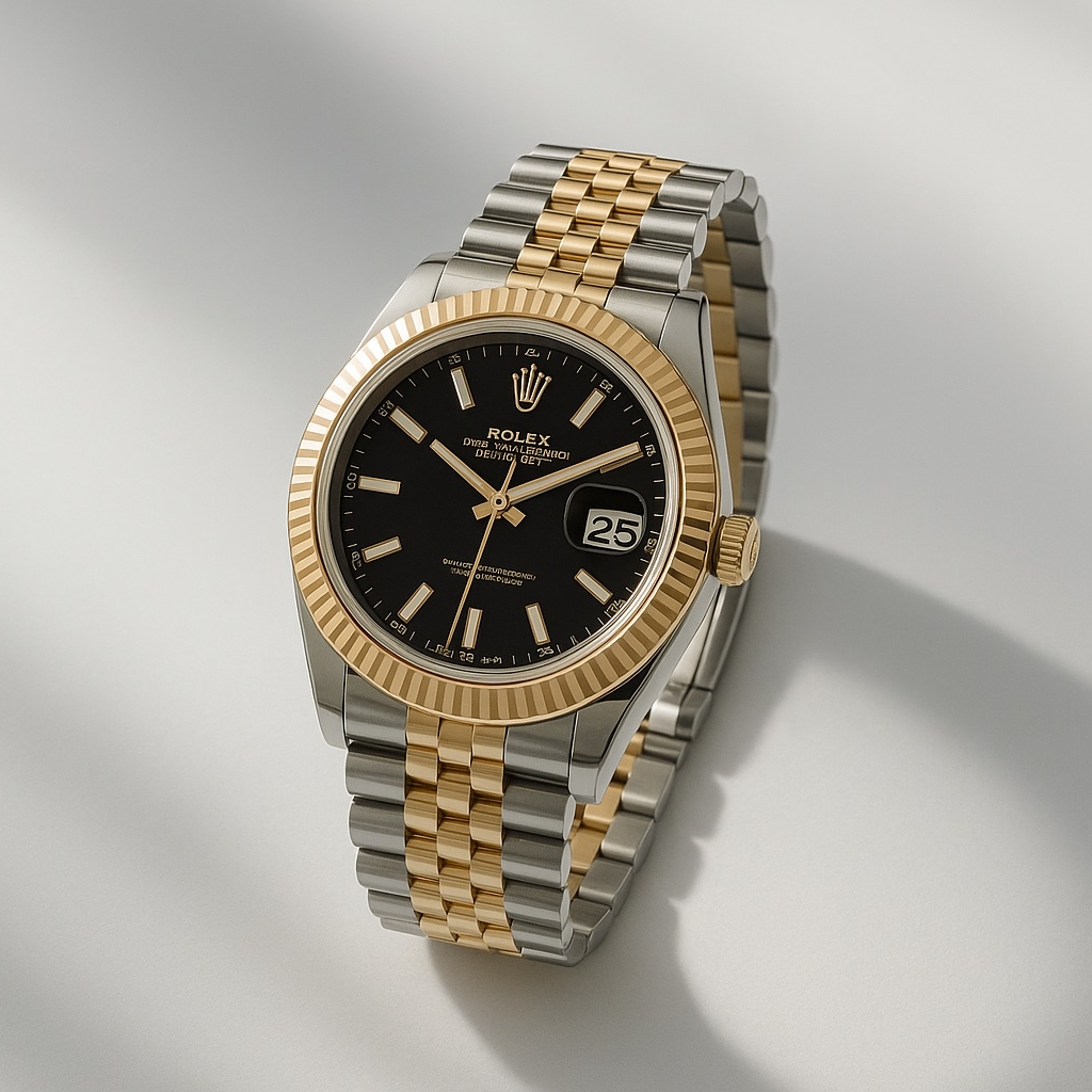 Rolex 1:1 Datejust 41mm – Black Dial Two-Tone Gold & Steel Jubilee