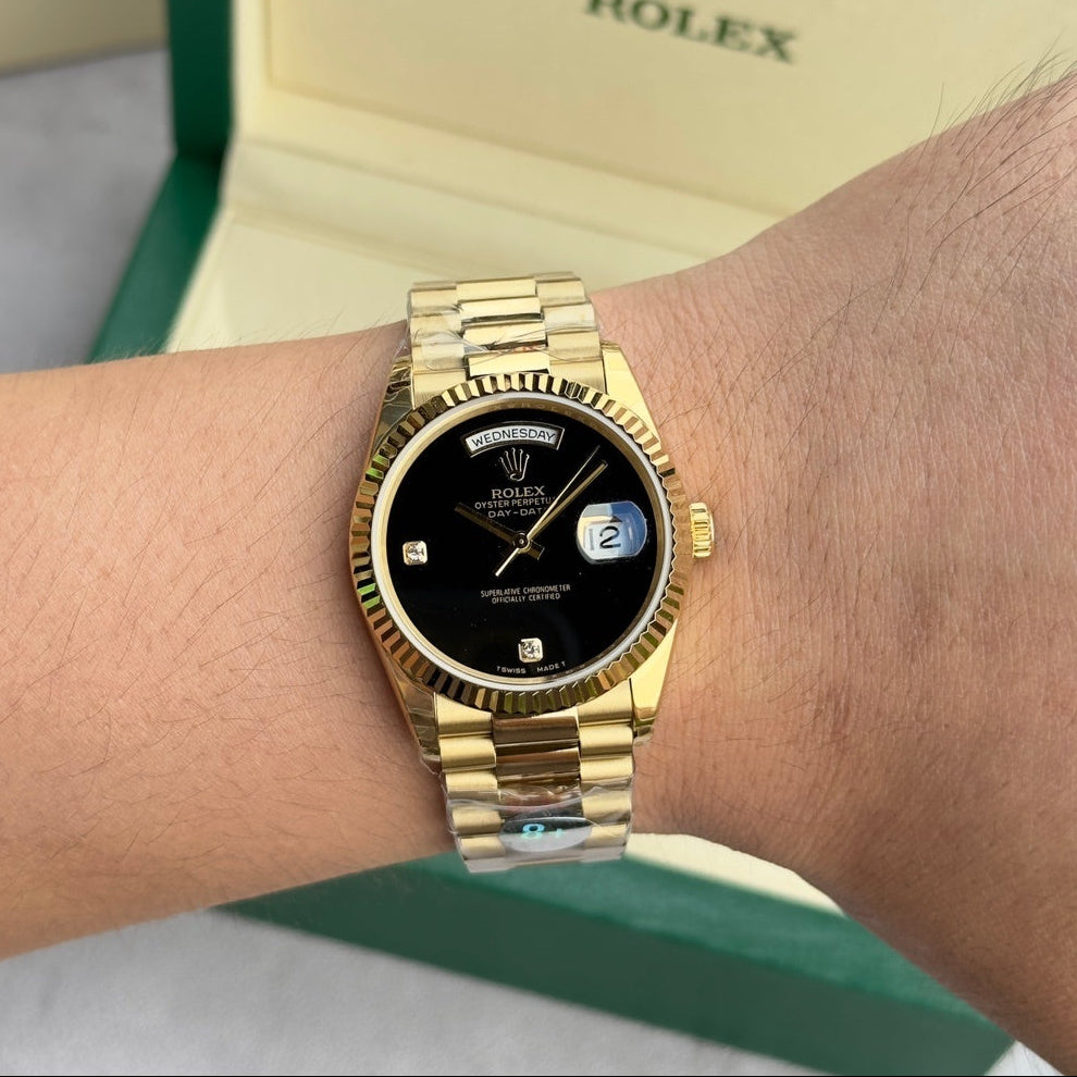 Rolex 1:1 Day-Date 36mm Gold Black Dial