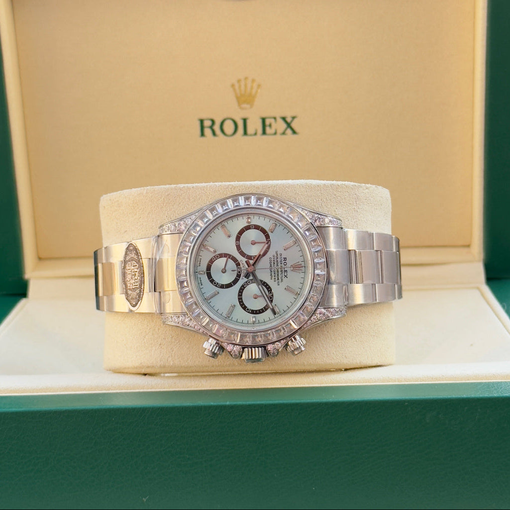 Rolex 1:1 Daytona 126576TBR Platinum Ice Blue Diamond Dial Diamond Bezel