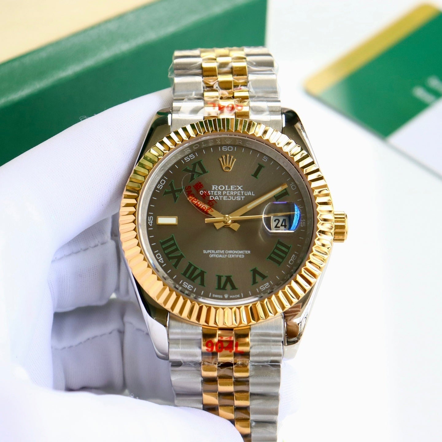 Rolex 1:1 Datejust Wimbledon 41mm Steel & 18k Yellow Gold