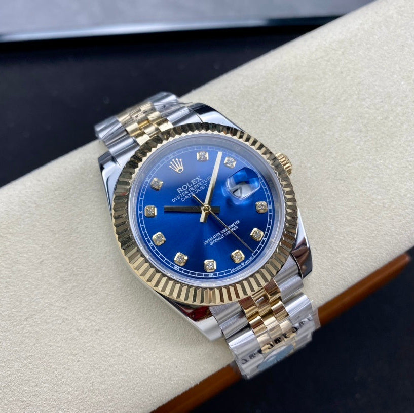 Rolex 1:1 Datejust 41mm – Blue Dial with Diamond Hour Markers
