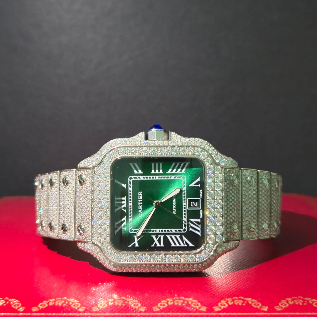 Moissanite 1:1 Watch Mens Emerald Green Dial Automatic