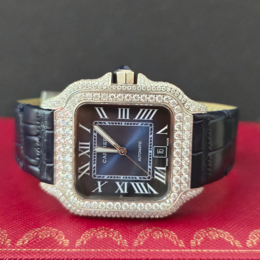 Cartier 1:1 Steel and Diamond Santos de Cartier Watch 35.1mm