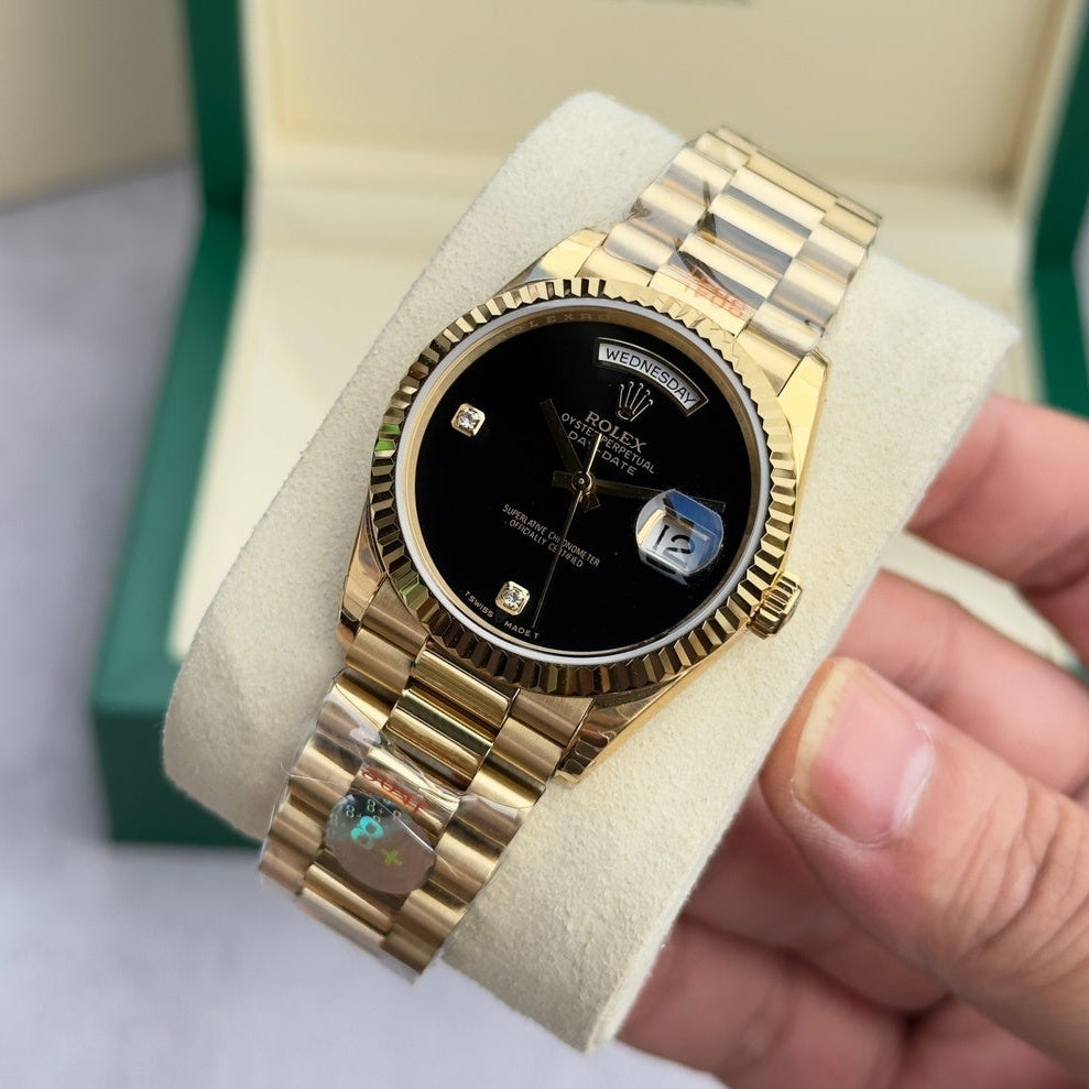 Rolex 1:1 Day-Date 36mm Gold Black Dial