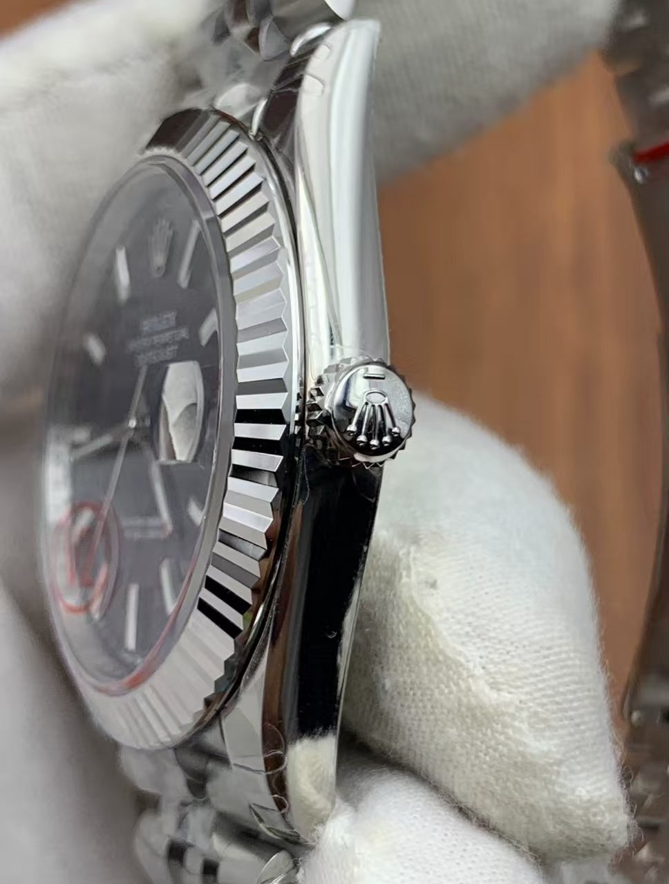 Rolex 1:1 Datejust 41mm Fluted Bezel Blue Index Dial Jubilee