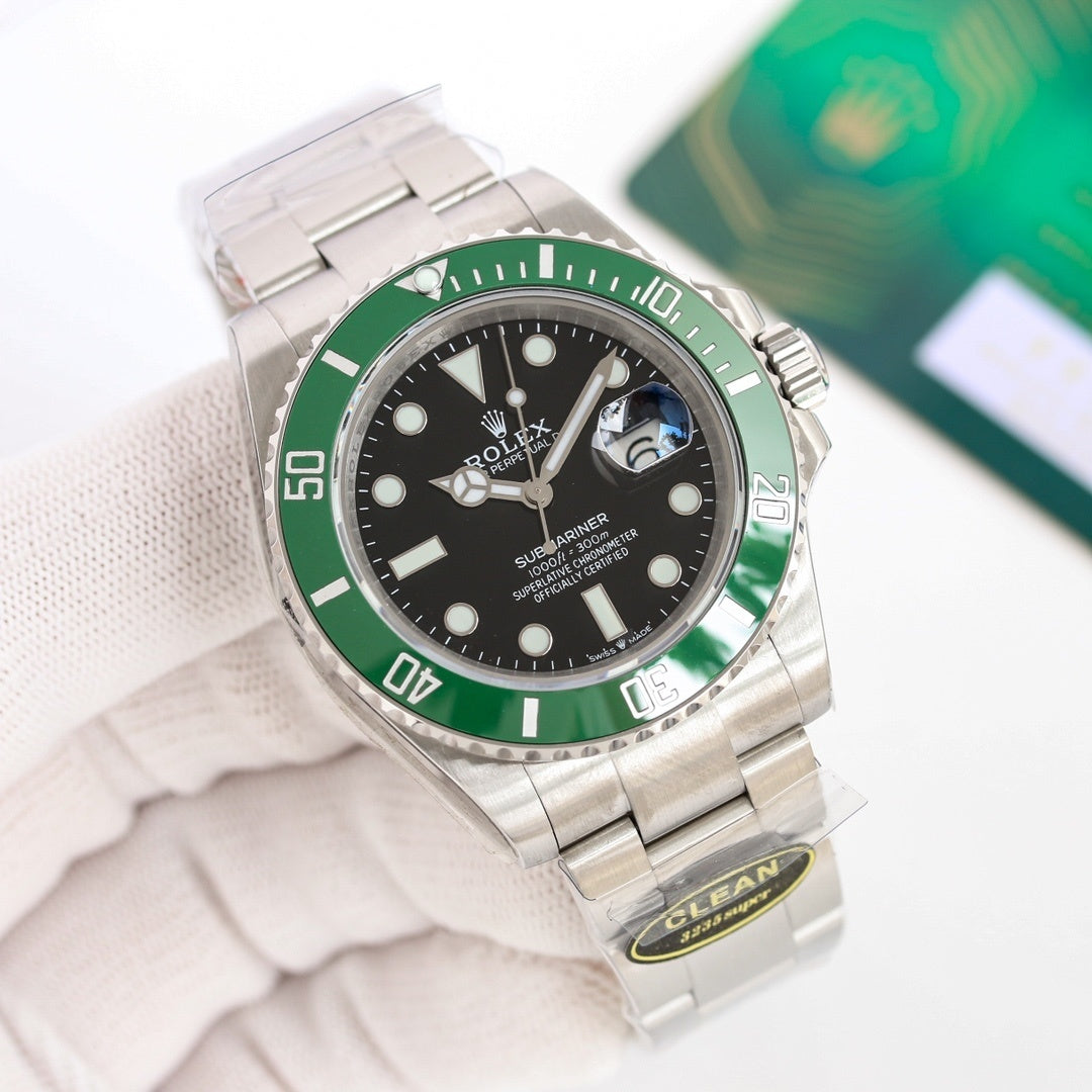 Rolex 1:1 Submariner Date “Starbucks” – Black Dial with Green Bezel (41mm)
